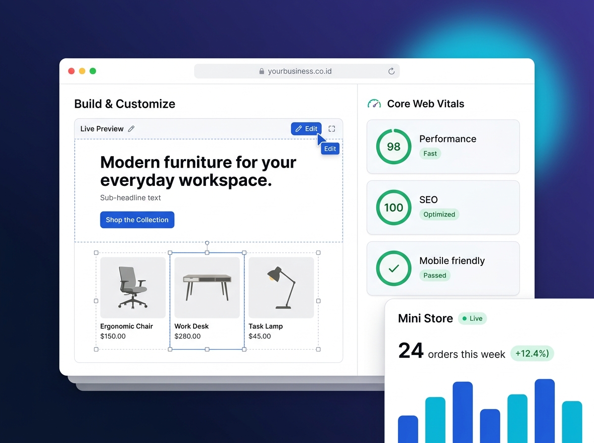 Web Development interface example